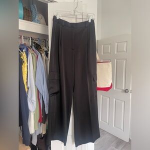 Artizia Black Wide Leg Satin Cargo pants size 10